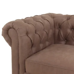 Chesterfield Faux Leather Armchair - Tan -Furniture Haven Shop 13514410 1894961771271750