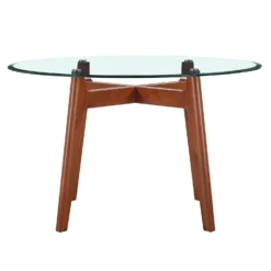 Baxter Glass & Oak Round Dining Table -Furniture Haven Shop 13514421 2304963832099991