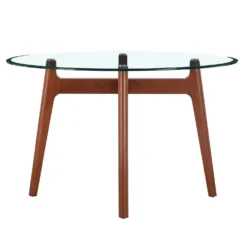 Baxter Glass & Oak Round Dining Table -Furniture Haven Shop 13514421 3864963831891665