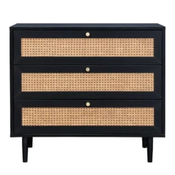 Kubu Rattan 3 Drawer Chest - Black -Furniture Haven Shop 13633730 8624974679044063
