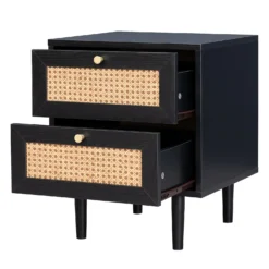 Kubu Rattan 2 Drawer Side Table - Black -Furniture Haven Shop 13633731 7614974471705873