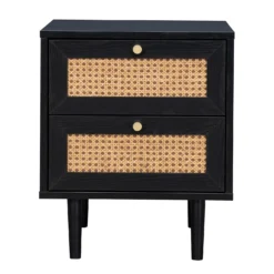 Kubu Rattan 2 Drawer Side Table - Black -Furniture Haven Shop 13633731 7764974471735024