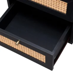 Kubu Rattan 2 Drawer Side Table - Black -Furniture Haven Shop 13633731 9394974471800157