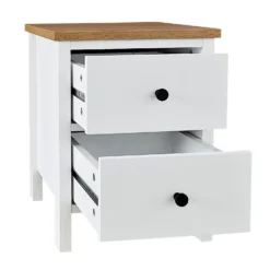 Ren 2 Drawer Bedside Table - White -Furniture Haven Shop 13633736 3734975192738809