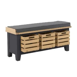 Ashstead Storage Bench - Oak & Charcoal -Furniture Haven Shop 13642204 2784953455621769