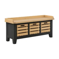 Ashstead Storage Bench - Oak & Charcoal -Furniture Haven Shop 13642204 4024953455793231