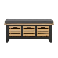 Ashstead Storage Bench - Oak & Charcoal -Furniture Haven Shop 13642204 6064953455681931