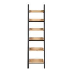 Ashstead Ladder Shelf - Oak & Charcoal -Furniture Haven Shop 13642205 8484953455128848
