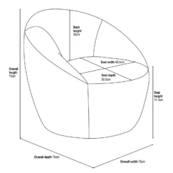 Bernie Boucle Chunky Tub Chair - Black -Furniture Haven Shop 13644161 1675014368942027