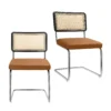 Rory Rattan Back Dining Chair - Set Of 2 - Tan -Furniture Haven Shop 13644184 1035007602828877