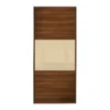 Linear Sliding Wardrobe Door 3 Panel Walnut / Cream Glass With Walnut Frame (W)762mm