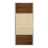 Ellipse Sliding Wardrobe Door 4 Panel Walnut / Cream Glass With Aluminium Frame (W)914mm -Furniture Haven Shop 13660795 1734935066744996