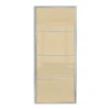 Ellipse Sliding Wardrobe Door 4 Panel Cream Glass With Aluminium Frame (W)914mm -Furniture Haven Shop 13660796 1934935066699681
