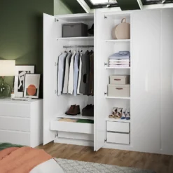 House Beautiful Double Wardrobe Internal Drawer - White -Furniture Haven Shop 13864387 9335005842815946