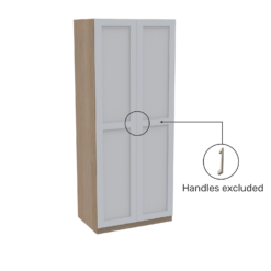 House Beautiful Realm Double Wardrobe, Oak Effect Carcass - White Shaker Doors (W) 900mm X (H) 2196mm -Furniture Haven Shop 13999712 1935005575808749