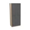 House Beautiful Realm Double Wardrobe, Oak Effect Carcass - Carbon Grey Shaker Doors (W) 900mm X (H) 2196mm -Furniture Haven Shop 13999714 1455011808821680