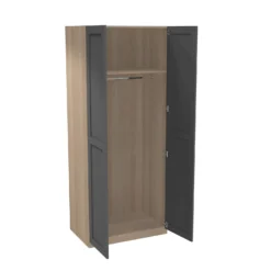 House Beautiful Realm Double Wardrobe, Oak Effect Carcass - Carbon Grey Shaker Doors (W) 900mm X (H) 2196mm -Furniture Haven Shop 13999714 6435011811752860