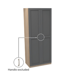 House Beautiful Realm Double Wardrobe, Oak Effect Carcass - Carbon Grey Shaker Doors (W) 900mm X (H) 2196mm -Furniture Haven Shop 13999714 9165014911617460