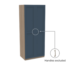 House Beautiful Realm Double Wardrobe, Oak Effect Carcass - Navy Blue Shaker Doors (W) 900mm X (H) 2196mm -Furniture Haven Shop 13999715 1595007373471050