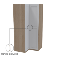 House Beautiful Realm Corner Wardrobe, Oak Effect Carcass - White Shaker Doors (W) 1053mm X (H) 2196mm -Furniture Haven Shop 13999750 3435012795403132