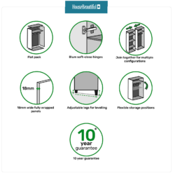 House Beautiful Realm Corner Wardrobe, Oak Effect Carcass - White Shaker Doors (W) 1053mm X (H) 2196mm -Furniture Haven Shop 13999750 6765013106717971