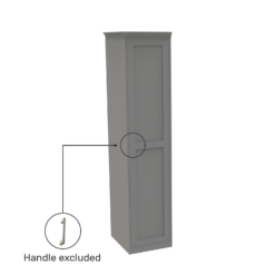 House Beautiful Realm Fitted Look Single Wardrobe, Oak Effect Carcass - Grey Shaker Door (W) 551mm X (H) 2256mm -Furniture Haven Shop 13999761 1815007373381098