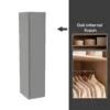 House Beautiful Escape Fitted Look Single Wardrobe, Oak Effect Carcass - Gloss Grey Handleless Door (W) 490mm X (H) 2226mm -Furniture Haven Shop 13999771 4365052689866527