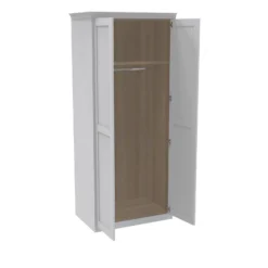 House Beautiful Realm Fitted Look Double Wardrobe, Oak Effect Carcass - White Shaker Doors (W) 1001mm X (H) 2256mm -Furniture Haven Shop 13999774 1085007394606134