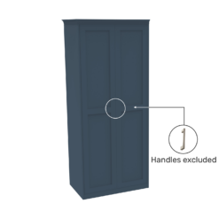 House Beautiful Realm Fitted Look Double Wardrobe, Oak Effect Carcass - Navy Blue Shaker Doors (W) 1001mm X (H) 2256mm -Furniture Haven Shop 13999777 2185005586321439