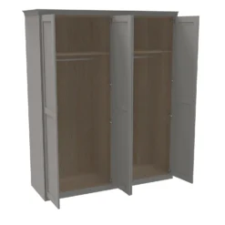 House Beautiful Realm Fitted Look Quad Wardrobe, Oak Effect Carcass - Grey Shaker Doors (W) 1901mm X (H) 2256mm -Furniture Haven Shop 13999791 1585007393014259
