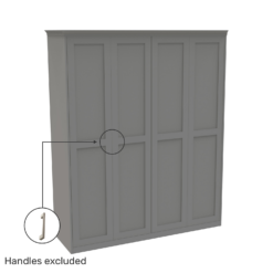 House Beautiful Realm Fitted Look Quad Wardrobe, Oak Effect Carcass - Grey Shaker Doors (W) 1901mm X (H) 2256mm -Furniture Haven Shop 13999791 1685006037155322