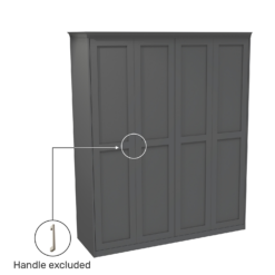 House Beautiful Realm Fitted Look Quad Wardrobe, Oak Effect Carcass - Carbon Grey Shaker Doors (W) 1901mm X (H) 2256mm -Furniture Haven Shop 13999792 2025014911831174