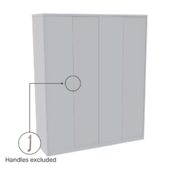 House Beautiful Honest Fitted Look Quad Wardrobe, Oak Effect Carcass - Gloss White Slab Doors (W) 1840mm X (H) 2226mm -Furniture Haven Shop 13999796 1715007373234713