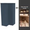House Beautiful Realm Fitted Look Corner Wardrobe, Oak Effect Carcass - Navy Blue Shaker Doors (W) 1103mm X (H) 2256mm