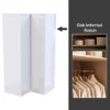 House Beautiful Escape Fitted Look Corner Wardrobe, Oak Effect Carcass - Gloss White Handleless Doors (W) 1073mm X (H) 2226mm -Furniture Haven Shop 13999802 1335052689983254