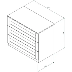 House Beautiful Realm Wide Chest Of Drawers - White Shaker (W) 900mm X (H) 756mm -Furniture Haven Shop 13999806 1485005576232628