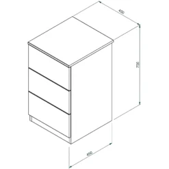 House Beautiful Honest Narrow Chest Of Drawers - Gloss White Slab (W) 450mm X (H) 756mm -Furniture Haven Shop 13999820 1955005573075980