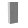 House Beautiful Realm Double Wardrobe, White Carcass - Grey Shaker Doors (W) 900mm X (H) 2196mm -Furniture Haven Shop 13999835 1975005573346514