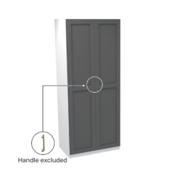 House Beautiful Realm Double Wardrobe, White Carcass - Carbon Grey Shaker Doors (W) 900mm X (H) 2196mm -Furniture Haven Shop 13999837 1145014911561939