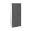 House Beautiful Realm Double Wardrobe, White Carcass - Carbon Grey Shaker Doors (W) 900mm X (H) 2196mm