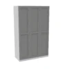 House Beautiful Realm Triple Wardrobe, White Carcass - Grey Shaker Doors (W) 1350mm X (H) 2196mm -Furniture Haven Shop 13999843 1725005575863280