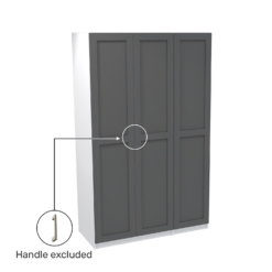 House Beautiful Realm Triple Wardrobe, White Carcass - Carbon Grey Shaker Doors (W) 1350mm X (H) 2196mm -Furniture Haven Shop 13999844 3885014911739653