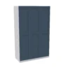 House Beautiful Realm Triple Wardrobe, White Carcass - Navy Blue Shaker Doors (W) 1350mm X (H) 2196mm -Furniture Haven Shop 13999846 1805005573536024