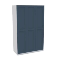House Beautiful Realm Triple Wardrobe, White Carcass - Navy Blue Shaker Doors (W) 1350mm X (H) 2196mm