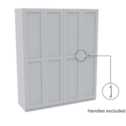 House Beautiful Realm Quad Wardrobe, White Carcass - White Shaker Doors (W) 1800mm X (H) 2196mm -Furniture Haven Shop 13999850 9995005574173605