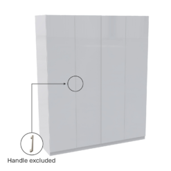 House Beautiful Honest Quad Wardrobe, White Carcass - Gloss White Slab Doors (W) 1800mm X (H) 2196mm -Furniture Haven Shop 13999856 1745005576247904