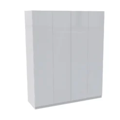 House Beautiful Honest Quad Wardrobe, White Carcass - Gloss White Slab Doors (W) 1800mm X (H) 2196mm