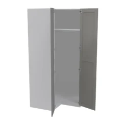 House Beautiful Realm Corner Wardrobe, White Carcass - Grey Shaker Doors (W) 1053mm X (H) 2196mm -Furniture Haven Shop 13999859 1245007393534126