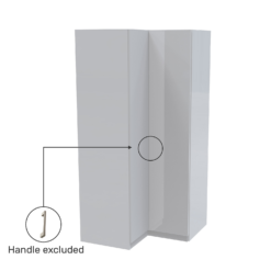 House Beautiful Honest Corner Wardrobe, White Carcass - Gloss White Slab Doors (W) 1053mm X (H) 2196mm -Furniture Haven Shop 13999864 1585012795476806