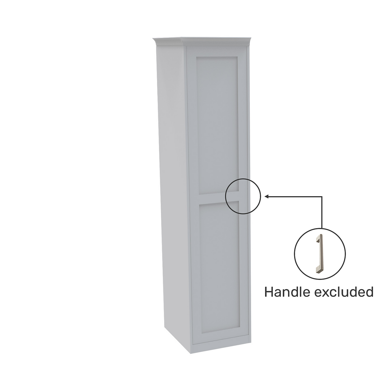 House Beautiful Realm Fitted Look Single Wardrobe, White Carcass - White Shaker Door (W) 551mm X (H) 2256mm 5 House Beautiful Realm Fitted Look Single Wardrobe, White Carcass - White Shaker Door (W) 551mm X (H) 2256mm - Image 3